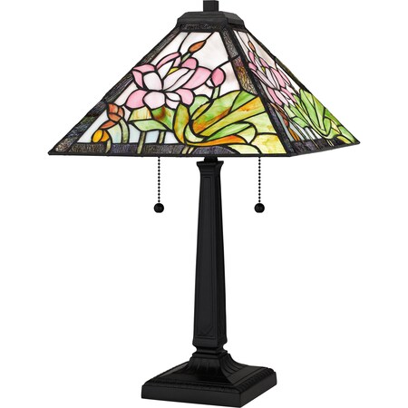 Quoizel Tiffany Table Lamp Tiffany 2 Lights Matte Black TF16145MBK